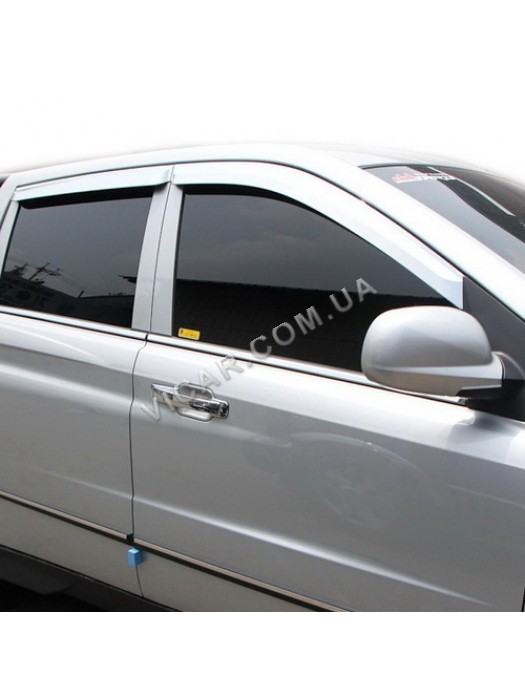 Дефлекторы окон хромовые SsangYong Actyon (2006...)